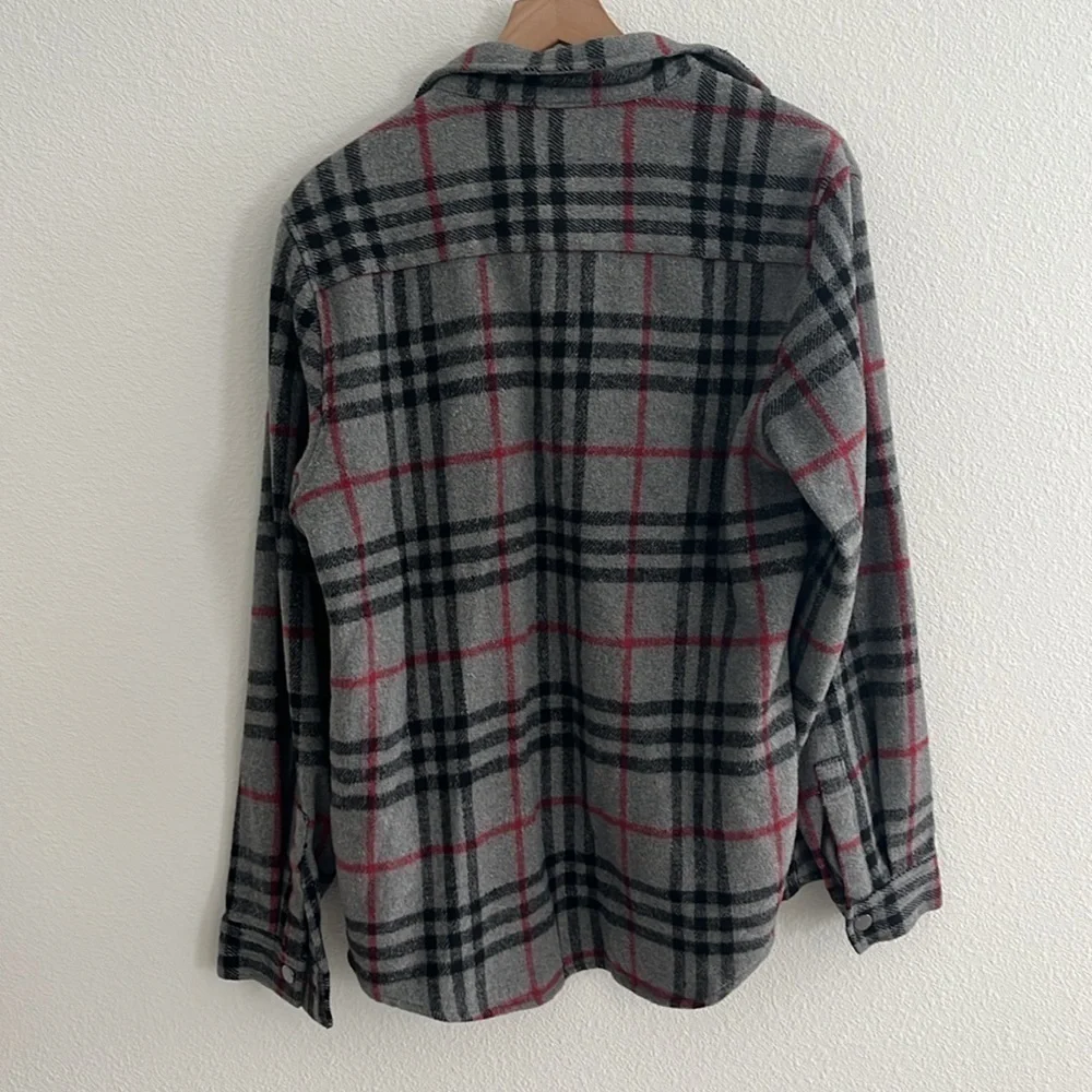 WESC Flannel Jacket Plaid Snap Buttons Size Large